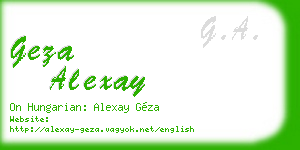 geza alexay business card