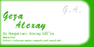 geza alexay business card